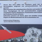 Tauchen im Brechtsee, Hinweisschild