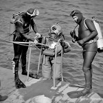 Helmtaucher, Tauchen im Heinitzsee, Historisches Tauchen